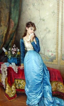 August The Letter woman Auguste Toulmouche Oil Paintings